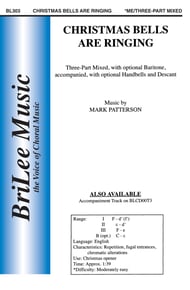 Christmas Bells Are Ringing Three-Part Mixed choral sheet music cover Thumbnail